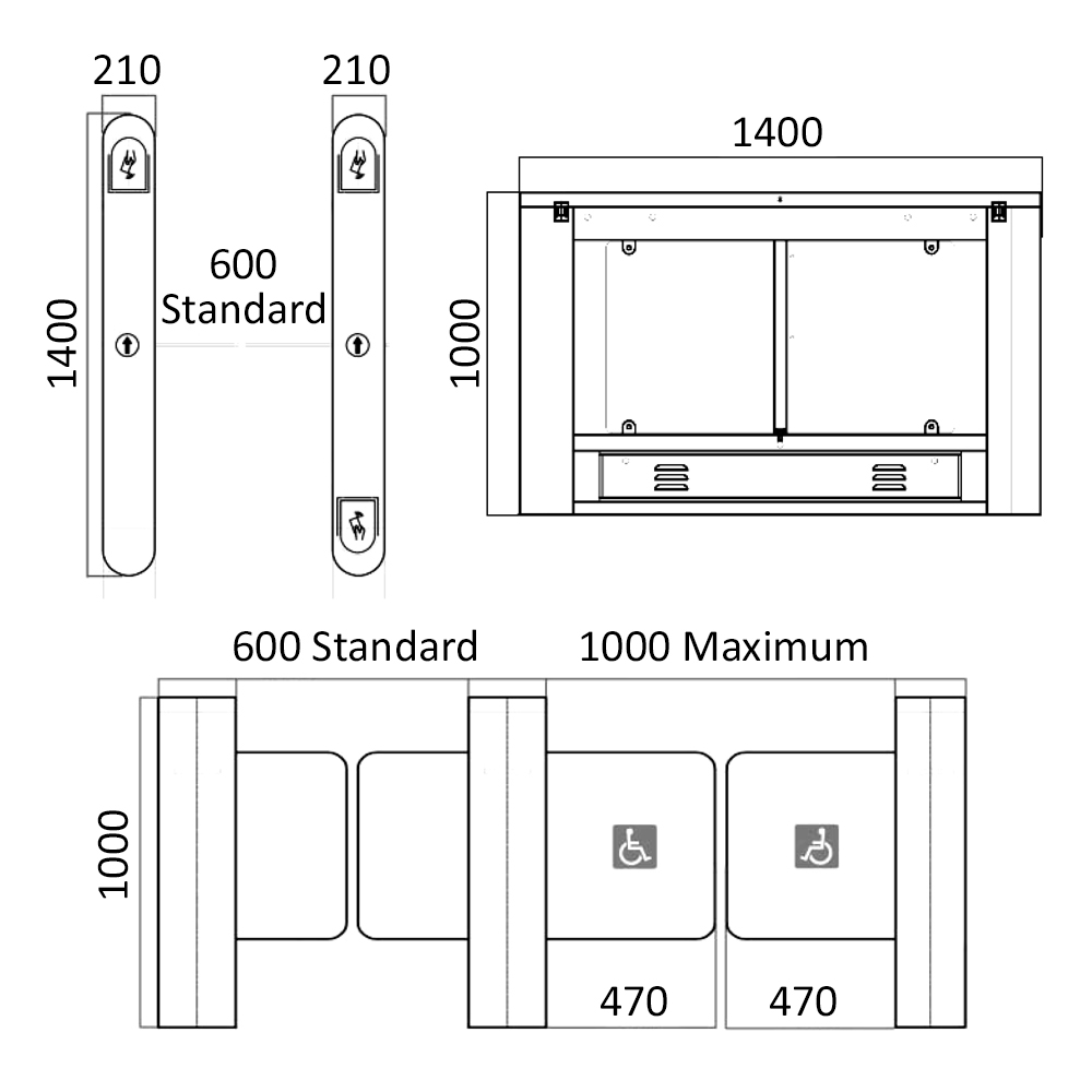 KAB-DS212D Line Drawing